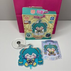 Hatsune Miku Acrylic Keychain & Rotatable Stand With Holographic Character Card